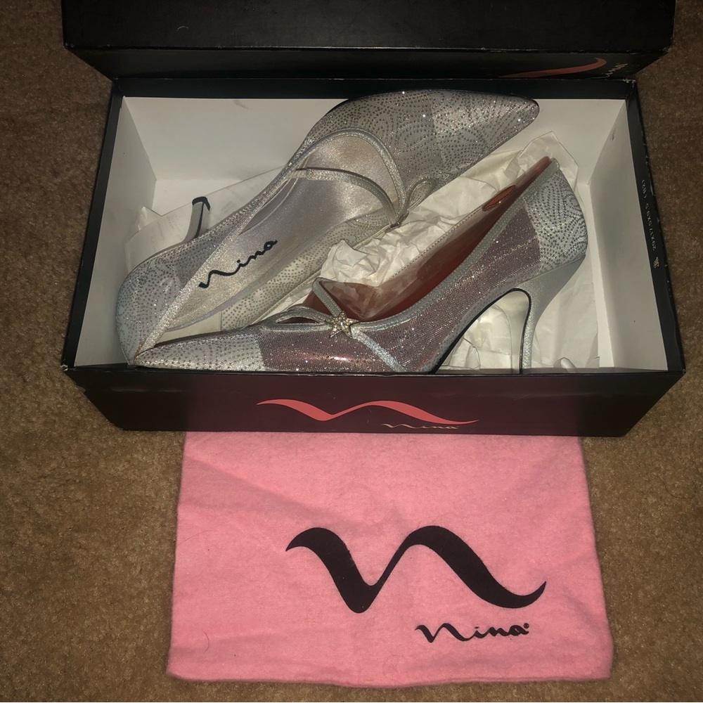 Nina Valent Silver Glitter Heels